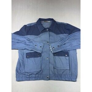 Back To The Future Men's Marty Mcfly Denim Jacket Chambray Bomber Size Large